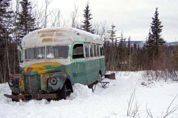 Christopher McCandless’ abandoned bus in Alaska.