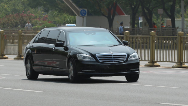 Kim Jong-un's car, a Mercedes, in Beijing during a meeting with Xi Jinping earlier this year.