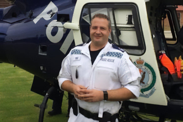 Sergeant Peter Stone, aged 44, who drowned after rescuing his 14-year-old son on Sunday.