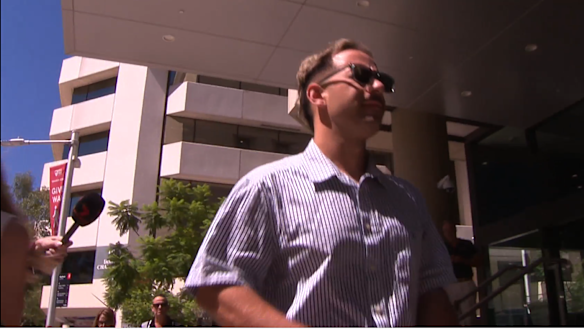 Sam Curulli outside Perth Magistrates Court in March.