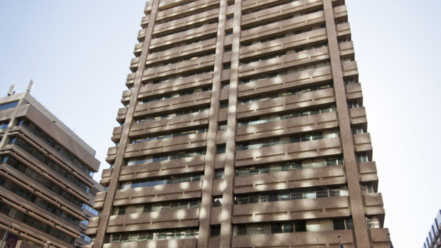 Cladding is being replaced on the Queensland Rail building on Edward Street.