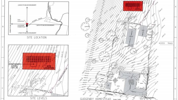 Documents from the application which show the homestead in relation to the site (in red).