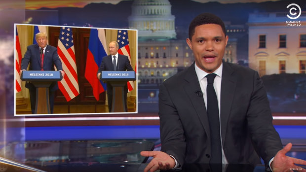 Daily Show host Trevor Noah rips Trump over his press conference with Putin.