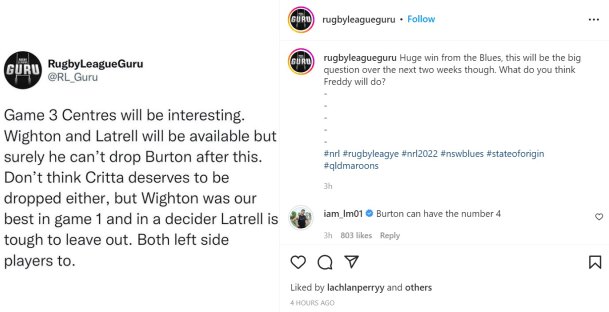 Latrell Mitchell endorses Matt Burton for Origin III.