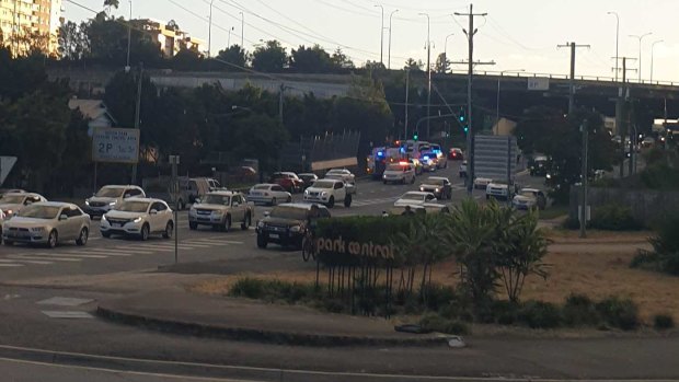 The scene of the fatal accident in Woolloongabba on Thursday afternoon. 