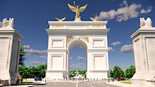 A new artistic mock-up of US President Donald Trump’s planned gilded arch.