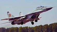 A Bulgarian Air Force MIG- 29 fighter jet.