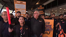 Security workers at Sydney Airport are holding strike action on Friday, October 16.