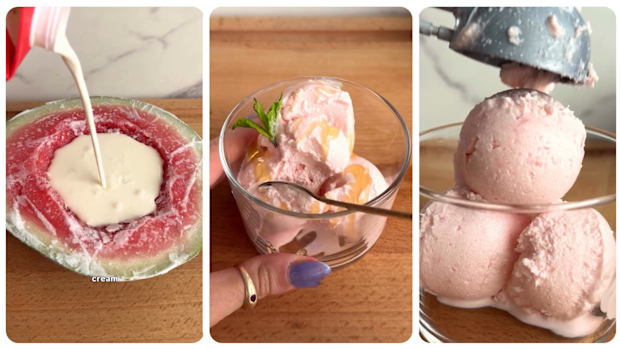 Watermelon icecream trend recipe