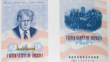 Donald Trump's face as it will appear on some US passports.