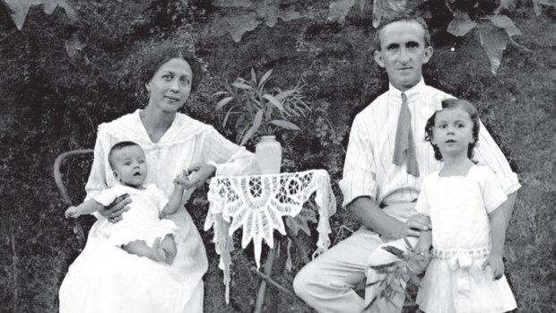 Louise Helen and Franz Bruhn with baby Friedrich, who was born in the Bourke internment camp, and daughter Elisabeth, pictured here at the Molonglo internment camp in the ACT.
