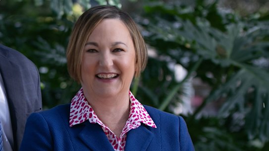 Liberal candidate for Sydney lord mayor Shauna Jarrett and running mate Lyndon Ganning.