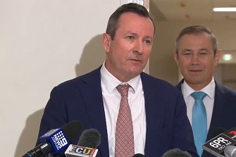 WA Premier Mark McGowan addressing the media. 