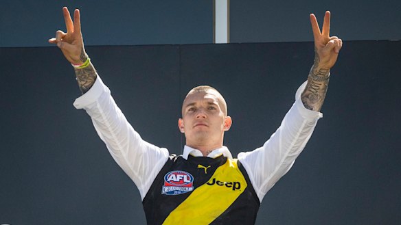 Two premierships, two Norm Smith Medals: Dustin Martin hasn't found time to pick up his car from the MCG since he dropped it there on grand final morning.