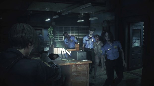 RE2 ditches the original's clunky controls and RE7's first-person perspective, opting for the cinematic action of an over-the-shoulder view.