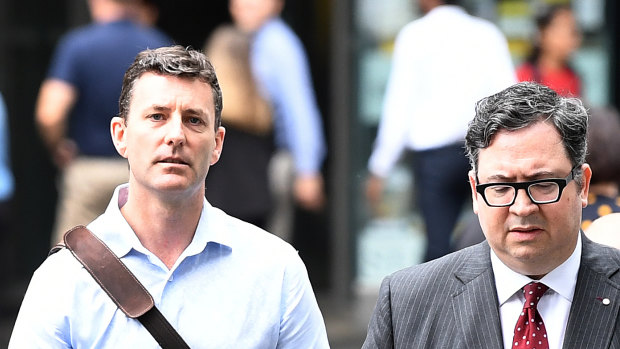 Mathew Low (left) arriving to hear the coroner's findings.