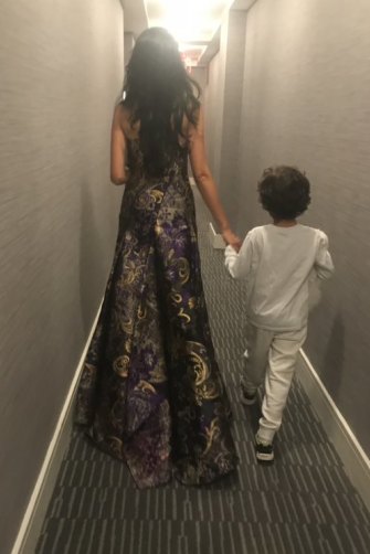 Abedin with her son, Jordan. She separated from Weiner in 2016. 