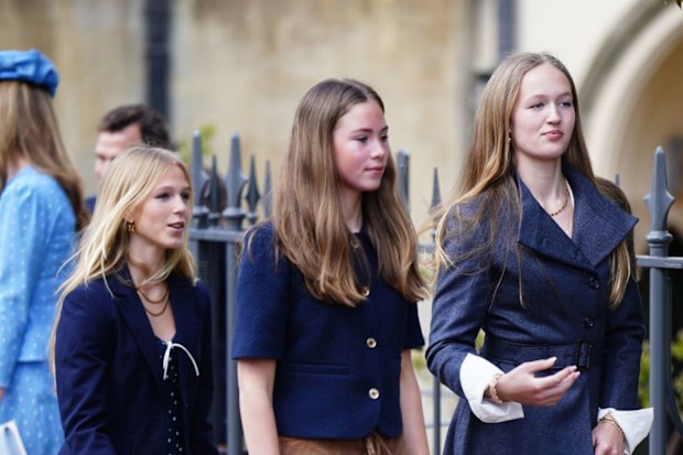 Isla Phillips, Harriet Sperling's daughter Georgina and Savannah Phillips leave after attending the Easter Service at St George's Chapel, Windsor Castle, Berkshire. Picture date: Sunday April 5, 2026