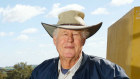 Sheep farmer Tony Seabrook on his farm south of York in WA. 