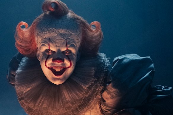 Bill Skarsgard as Pennywise the clown in It: Welcome to Derry.