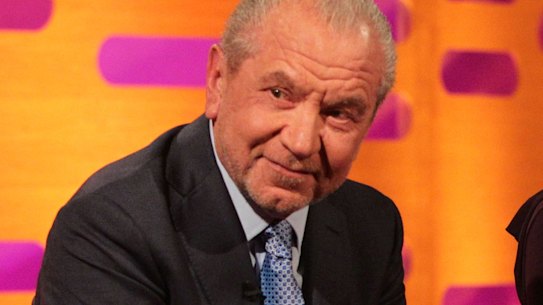 Lord Alan Sugar bragged about flying Emirates into Sydney, amid a strict cap on the numbers of overseas arrivals.