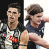 Collingwood champion Scott Pendlebury and rising youngster Murphy Reid.