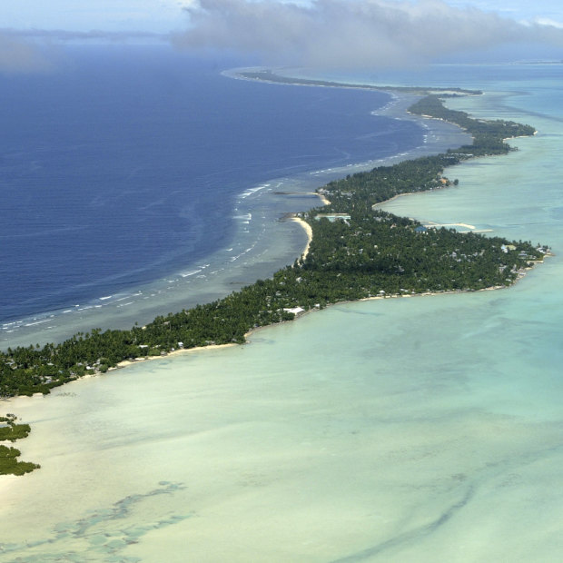Threatened lives: Tarawa Atoll in Kiribati is in immediate danger from climate change. 