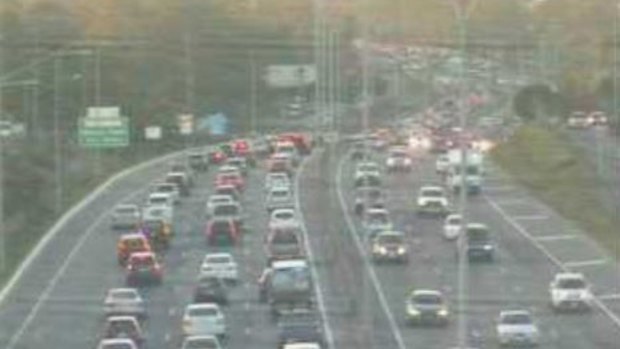 Heavy congestion on both sides of the M1 in Logan at 5.30pm.