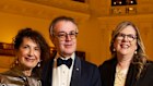 Christine Christian, Jonathan Mills and Penny Fowler at the State Library of Victoria on Wednesday.