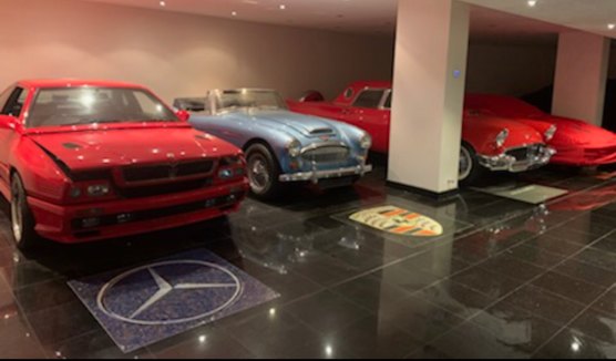 Impressive collection: The sparkling luxury cars in the Bellagio’s basement,