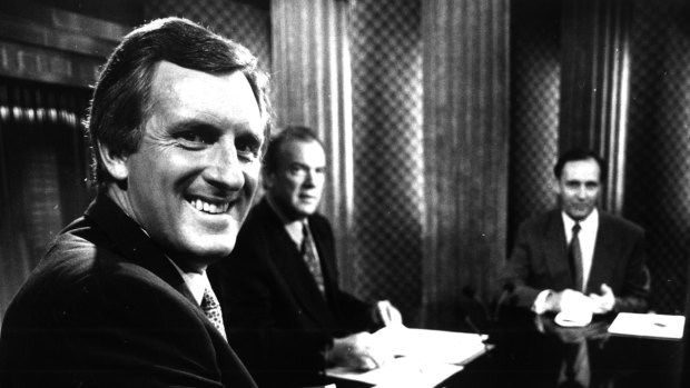 John Hewson with Mike Willesee and Paul Keating in 1993.