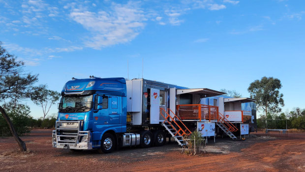 Heart of Australia operates mobile trucks fitted out with diagnostic medical equipment.