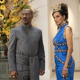 Eddie Murphy and Shari Headley in a scene from Coming 2 America.