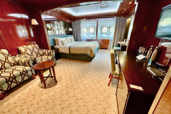 A suite on board Caledonian Sky.