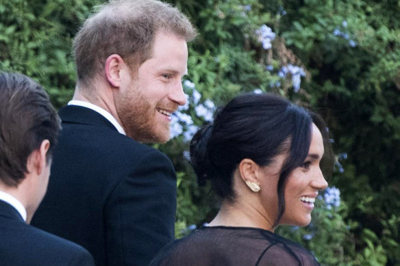 Prince Harry and Meghan arrive at the wedding in Rome. 
