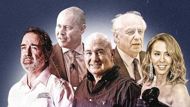 Carlton heavyweights Martin Pakula, Josh Frydenberg, Scott Didier, Ray Finkelstein and Heloise Pratt.