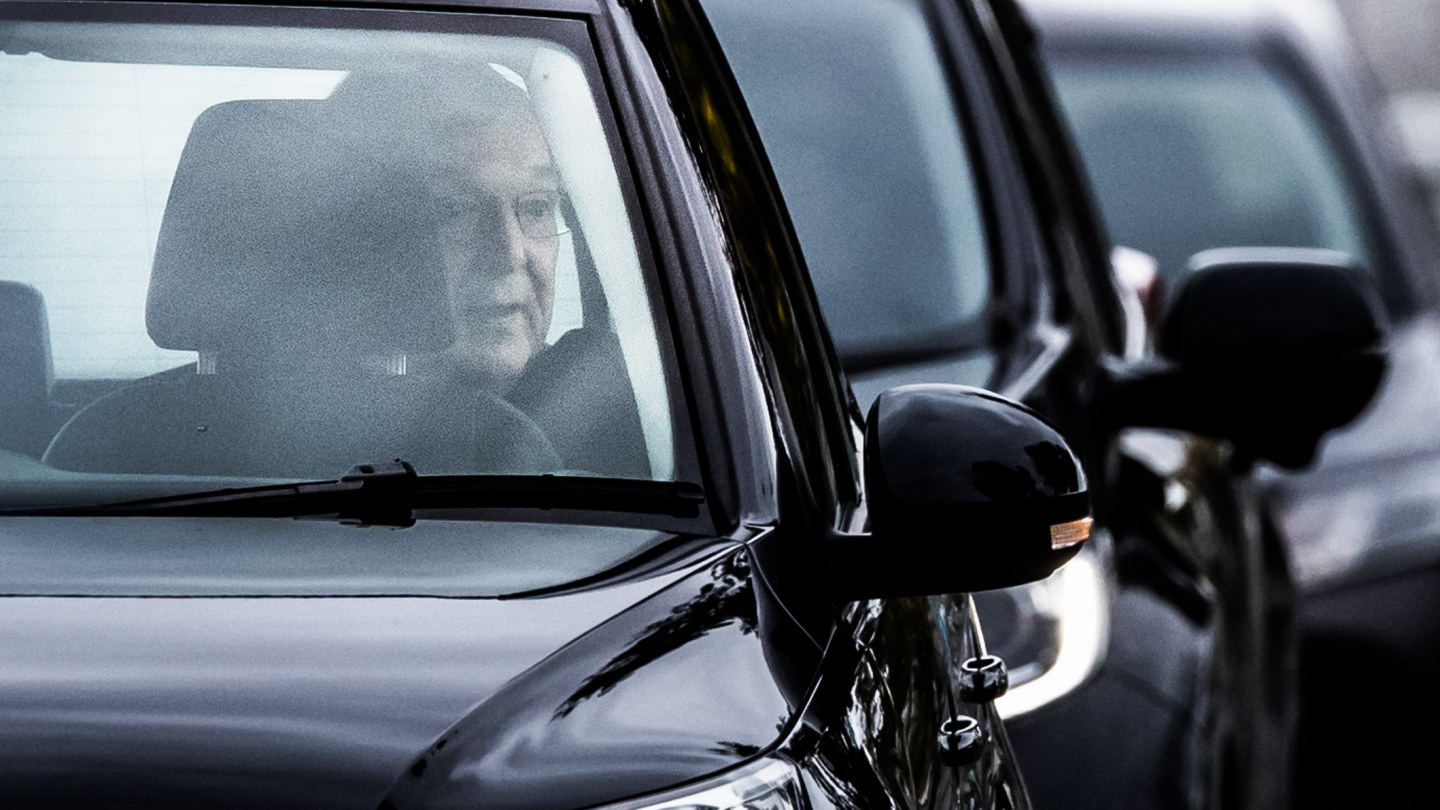 Cardinal Pell travelled in a four-car convoy upon being released from Barwon Prison on Tuesday.