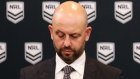 Former NRL chief Todd Greenberg and ARLC chairman Peter V'landys.