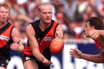 Dean Wallis during his playing days for Essendon.