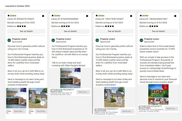 Facebook ads for Property Lovers.
