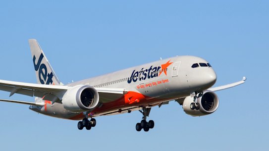 A Jetstar 787, similar to the one pictured, suffered engine problems while on descent into Osaka on Friday.
