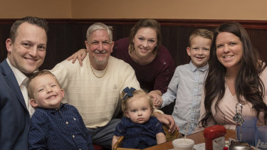 David Bennett snr (third from right) and family in 2019.