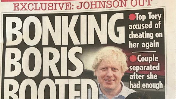 The front page of The Sun revealed that former foreign secretary Boris Johnson had separated from his wife of 25 years