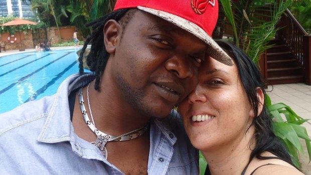 Jennifer Downes (right) with partner Henri Lusaka John, who has been charged with her murder. 