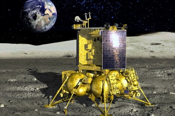 An artist’s depiction of Russia’s Luna-25 moon lander.