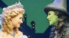 Courtney Monsma, here with Sheridan Adams (Elphaba), dazzles as Glinda.