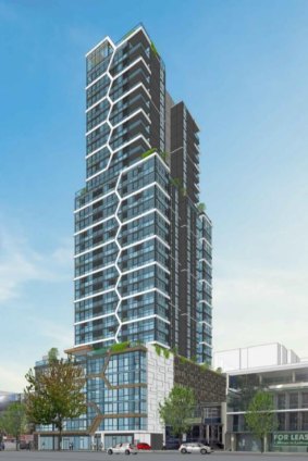 Artist's impression of the proposed apartment tower on Adelaide Terrace.
