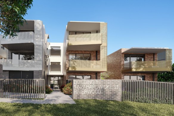An artist’s impression of the 29-unit housing block that Homes NSW is proposing to build for seniors in Riverwood in Sydney’s south.
