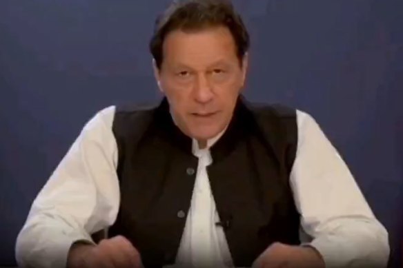 The AI video released on behalf of Imran Khan where he claims victory in the Pakistani election.