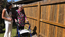Nala, aged 101, takes a stand in feisty backyard fence blow-up.